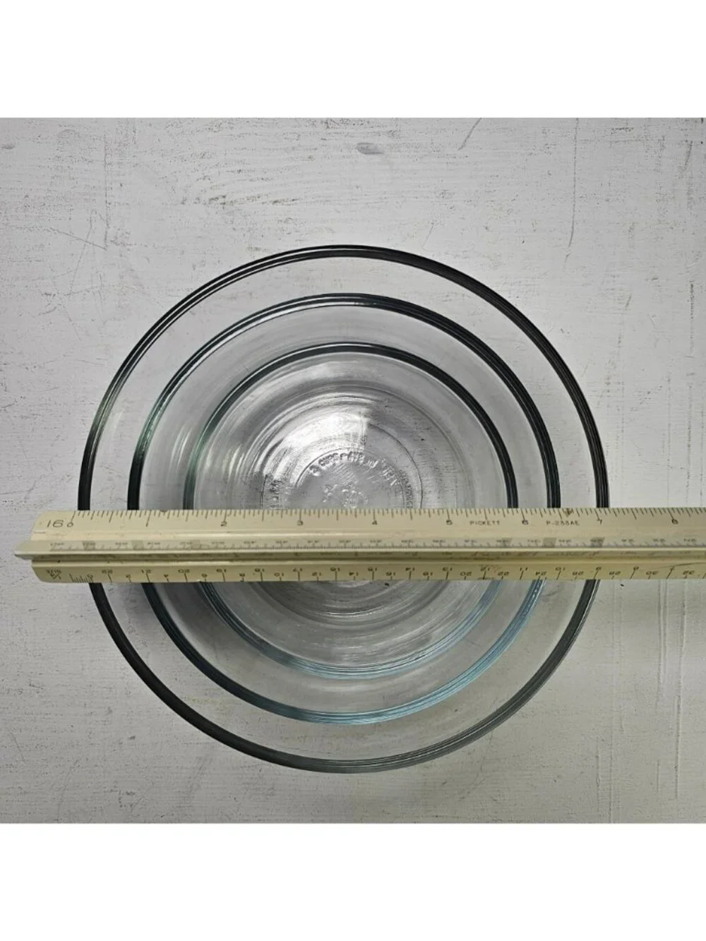 Anchor Hocking Clear Glass Nesting Mixing Bowls Set Of 3 Microwave Safe USA